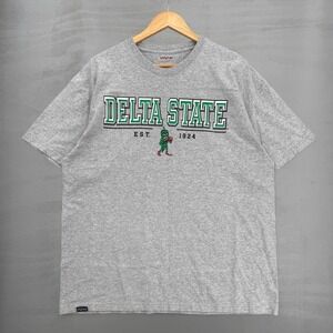 Jansport Vintage Delta State T-Shirt Gray Fighting Okra Mascot Graphic XL